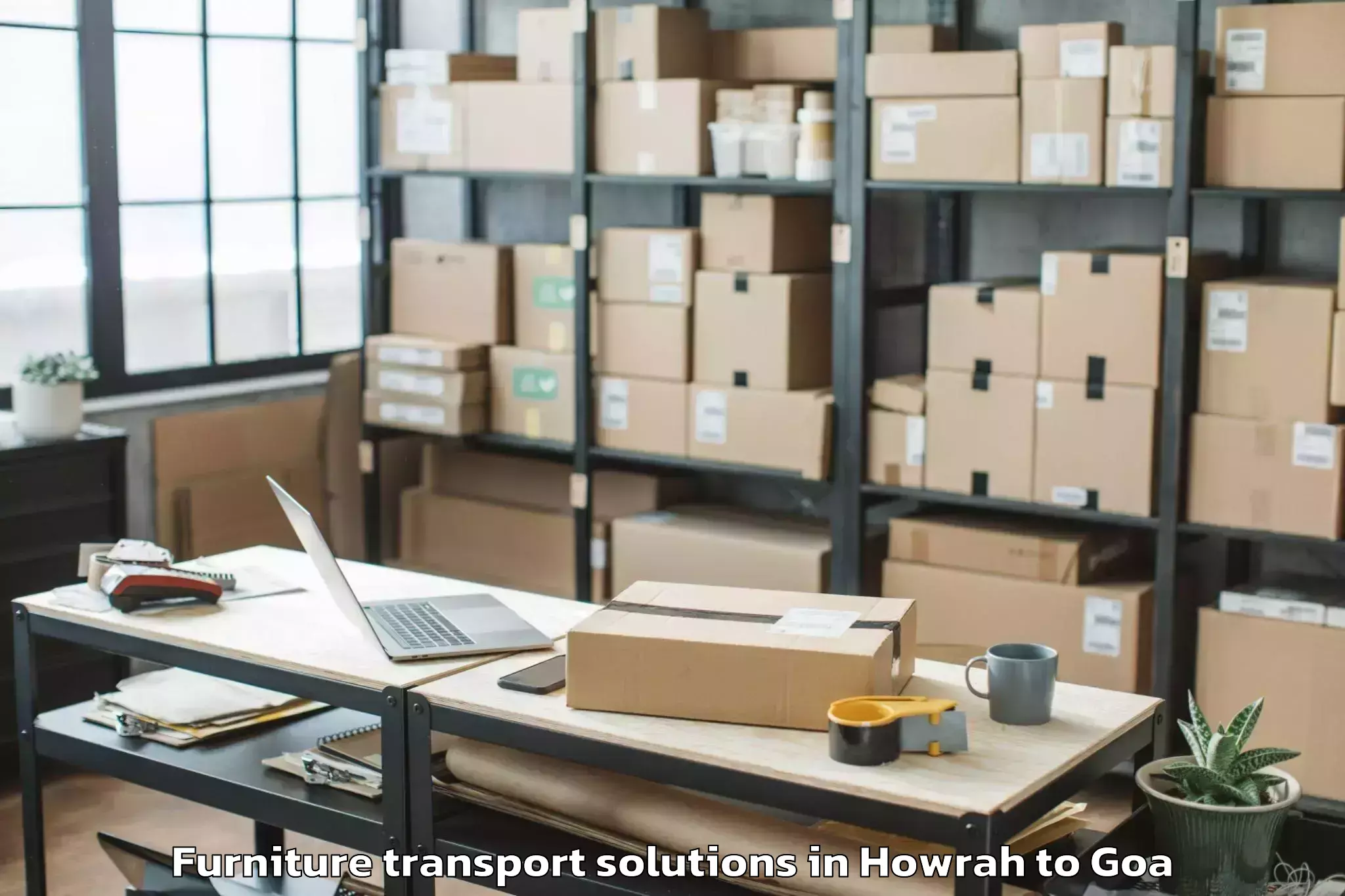 Affordable Howrah to Dabolim Furniture Transport Solutions